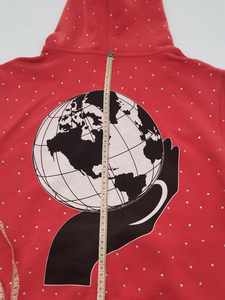 Sweat à capuche zippé surdimensionné vintage en coton épais 500 g/m² brodé et teint uni, personnalisé OEM - Product Image 3