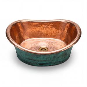Lavabo de Cobre con Acabado Antiguo y Diseño Rústico para Decoración de Baños Vintage e Interiores Elegantes - Product Image 5