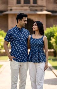 Impresionantes y Elegantes Blusas de Verano Indias para Hombre y Mujer, para Uso Diario Informal, en Algodón con Estampado, Combo Especial Kurti - Product Image 5