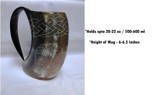 Jarra de cuerno artesanal de la cultura vikinga, jarra de cuerno vikinga hecha en India, cuerno natural para beber hidromiel y cerveza. - Product Image 4