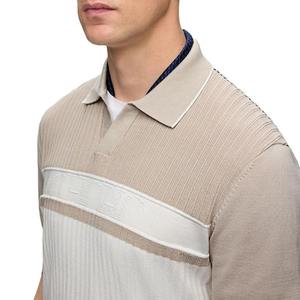 Ensemble de vêtements de golf décontractés pour homme, polo à blocs de couleur à manches courtes en coton tricoté respirant, blanc, beige, marine - Product Image 6