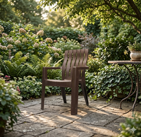 Chaise à dossier en forme d'aile, moderne, durable, en plastique, imperméable, légère, empilable, pour l'extérieur, la maison, le salon, le bureau à domicile