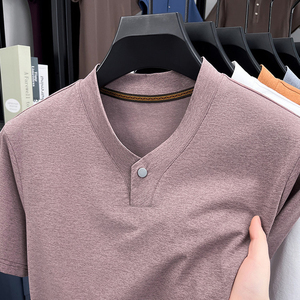 Camiseta de Manga Corta para Hombre ST. Meer ODM, Verano, Casual, Fresca, Transpirable, Tejido Worsted 180g, Color Sólido, Corte Holgado - Product Image 6