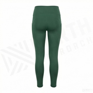 High Waist Full Length <b>Women's</b> <b>Leggings</b> Solid <b>Green</b> Seamless Stretch Knitted Yoga Pants All Seasons Comfortable Fit - Product Image 2