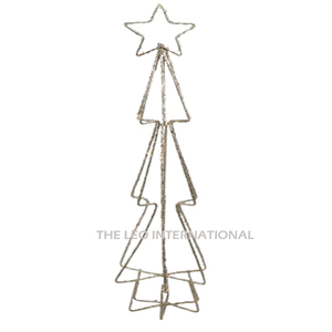 Set of 2 <b>Tree</b> Shape Design Led <b>Lighting</b> Metal <b>Tree</b> Top Christmas Iron Metal Brown Decor Christmas <b>Tree</b> - Product Image 2