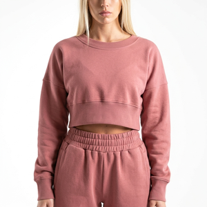 Sweat-shirt personnalisé imprimé pour femme, col rond, coupe droite, épaules tombantes, pour l'hiver et l'automne, avec transfert thermique frontal, faible MOQ - Product Image 1