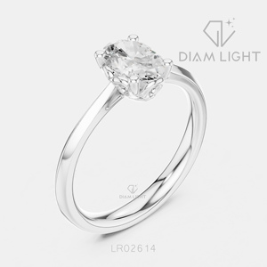 Bague de fiançailles en or blanc 14 carats avec diamant de laboratoire certifié IGI, taille ovale 0,72 carat, bijoux fins - Product Image 2
