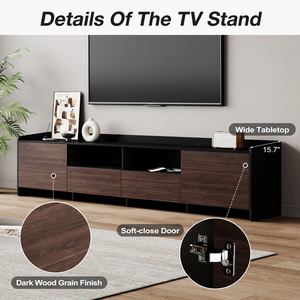 Muebles para TV de madera de mango para sala de estar y dormitorio de Vietnam, diseño moderno, gestión de cables, amplio almacenamiento, muebles para el hogar independientes - Product Image 5