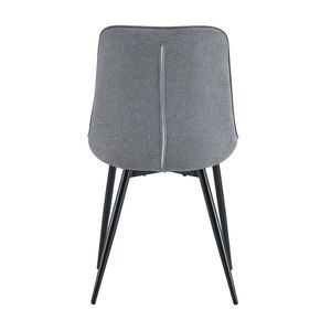 Sedia da Pranzo Moderna ed Elegante in Tessuto Grigio con Motivo a Griglia - Product Image 4