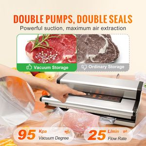Macchina Sigillatrice Sottovuoto Automatica Mini 350W Potente Doppia Pompa 95Kpa Doppia Sigillatura per Alimenti Secchi e Umidi Spina USA Nuova Condizione - Product Image 2