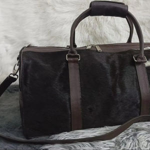 Bolsa de Viaje de Cuero Genuino, Estilo Vintage, Hecha a Mano, con Cierre, Gran Capacidad, LHDB-0053 - Product Image 1