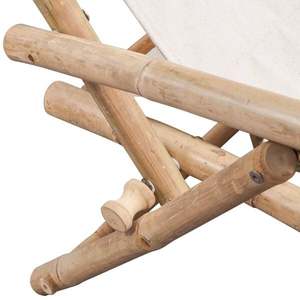 Wholesale Bamboo Deck Chair Adjustable Back Foldable Lounger Canvas <b>Seat</b> Outdoor Indoor Patio Relaxing Chair Made in Vietnam - Product Image 5