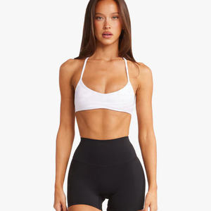 Conjunto Deportivo de 3 Piezas para Mujer, Cintura Alta, Elástico, Compresivo, Secado Rápido, Suave, Acolchado, Cuello Halter, para Correr - Product Image 1