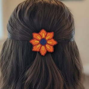 Pink Christmas <b>Bow</b> Embroidered Beaded Hair <b>Clip</b> With Seed Beads Boho Hair Accessory For Women Gift hair <b>bow</b> - Product Image 3