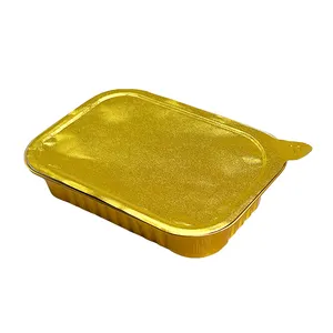Feuille d'aluminium rectangulaire dorée à faible quantité minimale de commande Plus 20 tailles Smoothwall Conteneur en feuille d'or Plateau alimentaire en aluminium