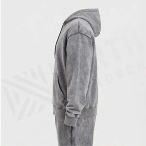 Conjunto Deportivo de 2 Piezas para Hombre, Lavado Ácido, Antiarrugas, Algodón y Poliéster, Tallas Grandes, Sostenible, Color Personalizado - Product Image 3