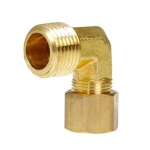 Codo de 90° de compresión de latón forjado de acero inoxidable 316, 2-4-4, 1/4" OD x 1/4" NPT macho, para instrumentación de alta presión - Product Image 2