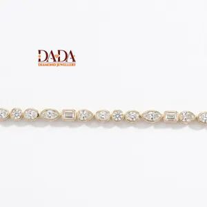 Elegante Pulsera de Diamantes Cultivados en Laboratorio con Corte Ovalado y Engaste de Bisel para Mujer, Joyería Fina Minimalista, Delicada Pulsera de Diamantes - Product Image 2