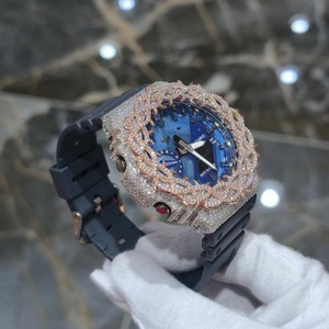 Reloj de Lujo con Caja de Acero Inoxidable, Cristal de Zafiro de 42 mm, Esfera con Visualización Analógica y Digital, Cuarzo, Bisel de Moissanita, Resistente, en Caja - Product Image 4