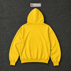 เสื้อฮู้ดดี้สีเหลืองพิมพ์ลายกราฟิกขนาดใหญ่ พิมพ์ตัวอักษรโทนสีเดียวกัน สไตล์สตรีทแวร์ เสื้อพูลโอเวอร์แบบสวมหัว ยูนิเซ็กส์ แฟชั่นลำลอง เสื้อฮู้ดดี้สำหรับผู้ชาย - Product Image 6