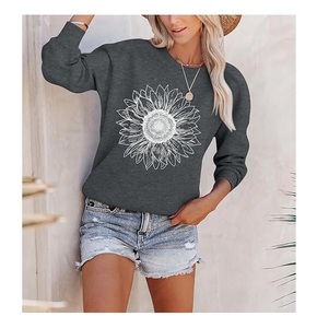 Nueva Llegada Sudadera de Algodón para Mujer de Lujo con Manga Larga, Hombros Caídos, Estampado, Cómoda, Casual, Invierno, Personalizada - Product Image 1