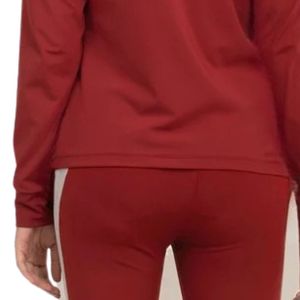 Chaqueta de Forro Polar Roja para Mujer, con Cierre Completo, Cuello Alto, Manga Larga, Transpirable, Ropa Deportiva de Punto para Otoño - Product Image 5