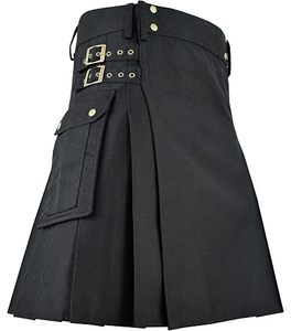 THISTLE ROSE ENTERPRISES Kilt utilitaire en jean noir pour hommes, accessoire musical écossais des Highlands, modèle TRE - Product Image 3