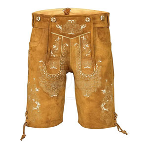 High Quality Men Lederhosen Shorts Solid Casual Eco-Friendly for Festive Occasions with Strong Stitch Detailing - Product Image 2