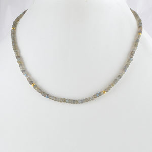 สร้อยคอลูกปัดลาบราโดไรต์, สร้อยคอพลอยสีเทา, สร้อยคอคริสตัลบำบัด, สร้อยคอโบโฮแบบเรียบง่าย, ของขวัญลาบราโดไรต์แบบมินิมอล - Product Image 4