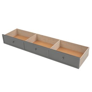 Gray Twin Over Full Bunk Bed with <b>Drawer</b> <b>Storage</b> Guard Rail for Adult Bedroom Dorm LP00021 <b>Old</b> SKU - Product Image 4