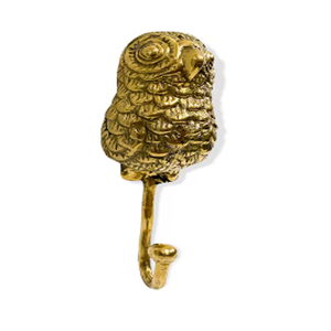 Crochet hibou vintage en laiton, décoration rustique pour la maison, crochets et accroches - Product Image 1