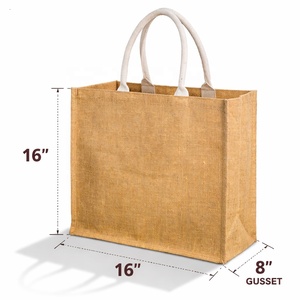 Premium Laminated <b>Jute</b> Shopping <b>Sack</b> with Cotton Handles Reusable Eco Friendly Carry Bag for Grocery Retail and Daily Use - Product Image 3