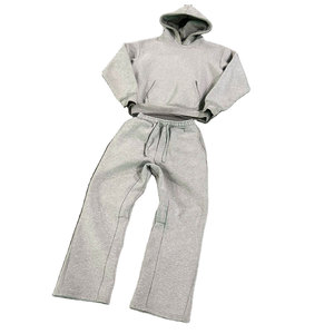Custom Vintage Jogging Set Pullover Acid Wash <b>Tracksuit</b> Sweat Suit Hoodie and Straight Leg Flared Sweatpants Track Suit for Men - Product Image 4