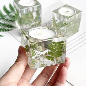 Luxury Handmade Resin & Wood <b>Candlestick</b> <b>Holder</b> with Aromatherapy Candle Customized Shape for Table and Home Decoration - Product Image 1
