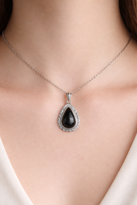 Pendentif Goutte d'Eau en Onyx Noir en Argent Sterling 925, Fait Main, Style Vintage, Sertissage Clos, Bijou pour Femme, Collier, Cadeau - Product Image 2