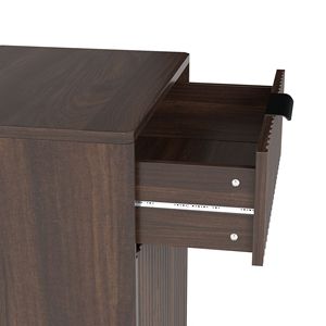 Mobiletto per rifiuti da 10 galloni con finitura effetto legno e cassetto a scomparsa con texture ondulata - Product Image 2