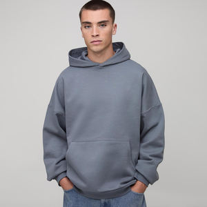 Sweat à capuche personnalisé avec logo, en molleton polyester/coton 410G, coupe ample, impression numérique, pour homme, collection automne, OEM - Product Image 1