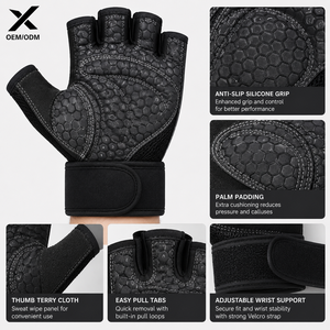Gants de musculation personnalisés pour hommes, gants de fitness pour la salle de sport, gants d'entraînement, OEM ODM, étiquette privée, respirants, rembourrés, avec grip - Product Image 4