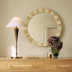 Cadre de miroir en os incrusté de pierres précieuses, alliant artisanat traditionnel et luxe contemporain. - Product Image 4