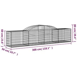 ตะกร้า gabion โค้ง118.1 "x 19.7" x 23.6 "/31.5"/"อุปสรรคเสียงเหล็กชุบสังกะสี - Product Image 5