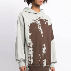 Sweat à capuche graphique streetwear surdimensionné personnalisé pour homme, en molleton de coton épais vieilli style vintage, unisexe, vente en gros - Product Image 2