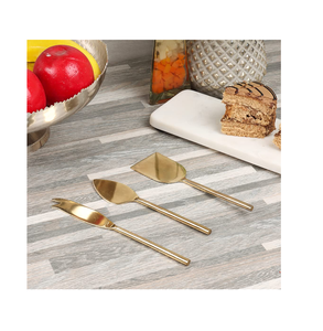 Wholesale Factory Price Brass Cheese Knife Slicer <b>Set</b> Manufacture <b>Cheap</b> Price 3 PCS Cheese Party Wedding Table - Product Image 1