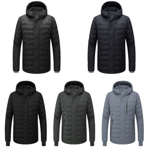 EVOS SPORTSWEAR INDUSTRIES Custom Men Hexagon Quilted Waterproof Puffer Jacket Premium Urban Winter Coat Stand Collar Zipper - Product Image 1
