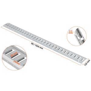 Set di 24 Pezzi 5 E-Tracks Versati Rail Kit con 8 Binari in Acciaio, 8 Ancoraggi a O-Ring, 8 Anelli a D per Fissaggio - Product Image 6