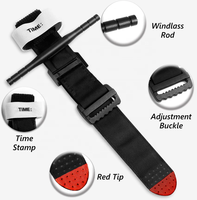 Tourniquet tactique d'application rapide (type CAT) - Sangle de fixation, embout rouge pour les premiers secours médicaux d'urgence IFAK