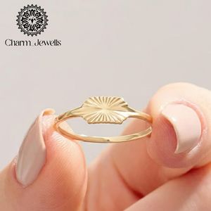 Bague Fleur Minimaliste Classique en Moissanite Plaqué Or Charm Jewells, Unisexe, pour Usage Quotidien - Product Image 2