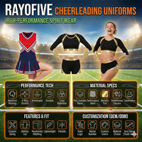 Seragam Cheerleading Spandex Berkualitas Tinggi, Desain Dapat Disesuaikan, Pakaian Latihan dan Pemanasan, Promo Harga Spesial