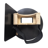 Ensemble complet personnalisé de casque de soudage en fibre de carbone, unité deux pièces, avec boîte de rangement en bois pour accessoires