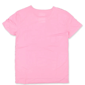 T-shirt rose personnalisé à sequins, manches courtes, col rond, motif graphique scintillant, haut décontracté et tendance, vêtement de fête étincelant pour femme, tenue élégante - Product Image 5