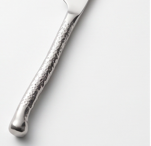 Modern Hammered Finish Stainless Steel Flatware Set With <b>Mirror</b> Polish For Wedding Use And Daily Use - Product Image 2